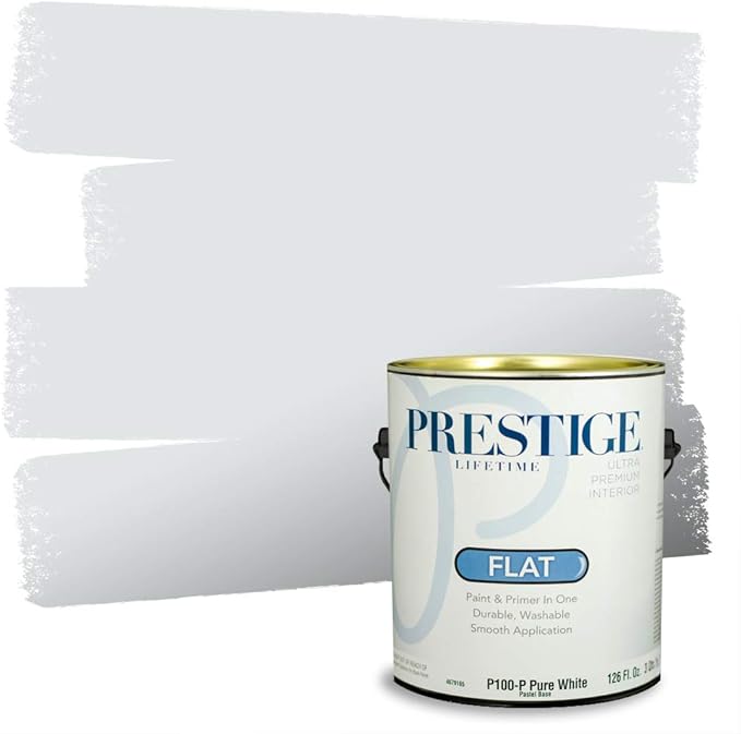 PRESTIGE Interior Paint and Primer in One, Hint of Gray, Flat, 1 Gallon