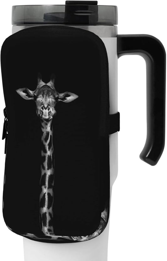 Galaxy Mandala Water Bottle Pouch for Stanley Cup 40oz 30oz,Personalized Gym Purse for Men Women, Tumbler Pouch with Versatile Pocket Water Bottle Bag for Cards, Keys, Phone