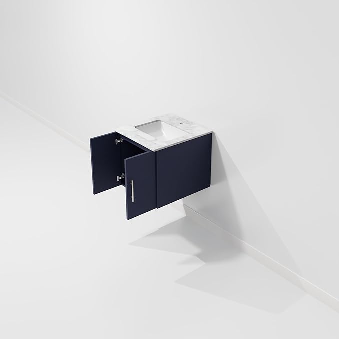 Sonoma 24" W x 22" D Navy Blue Bath Vanity & Carrara Marble Top