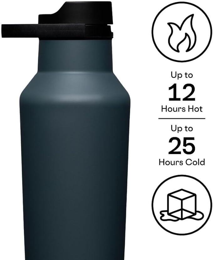 Corkcicle Insulated Canteen Travel Water Bottle, Triple Insulated Stainless Steel, Easy Grip Straw Mouth, Keeps Beverages Cold for 25 Hours or Warm for 12 Hours, 20 oz, Rucksack