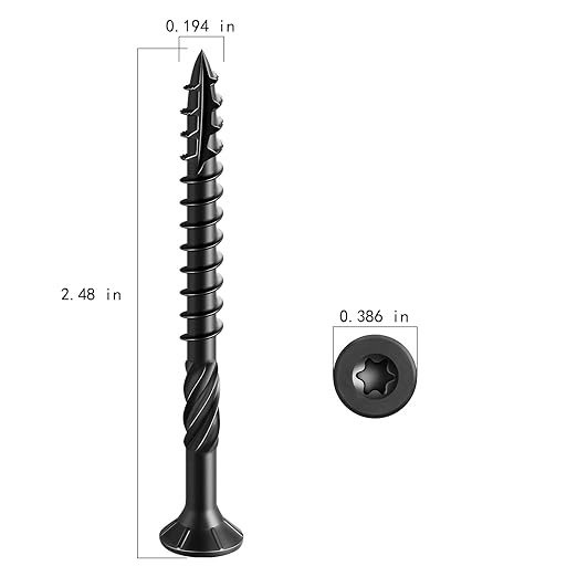 #10 * 2-1/2" Black Deck Screws, (402pcs) 5 lbs.Exterior Wood Screws, Rust Resistant Epoxy Coated, Bronze, T20 Star Bit