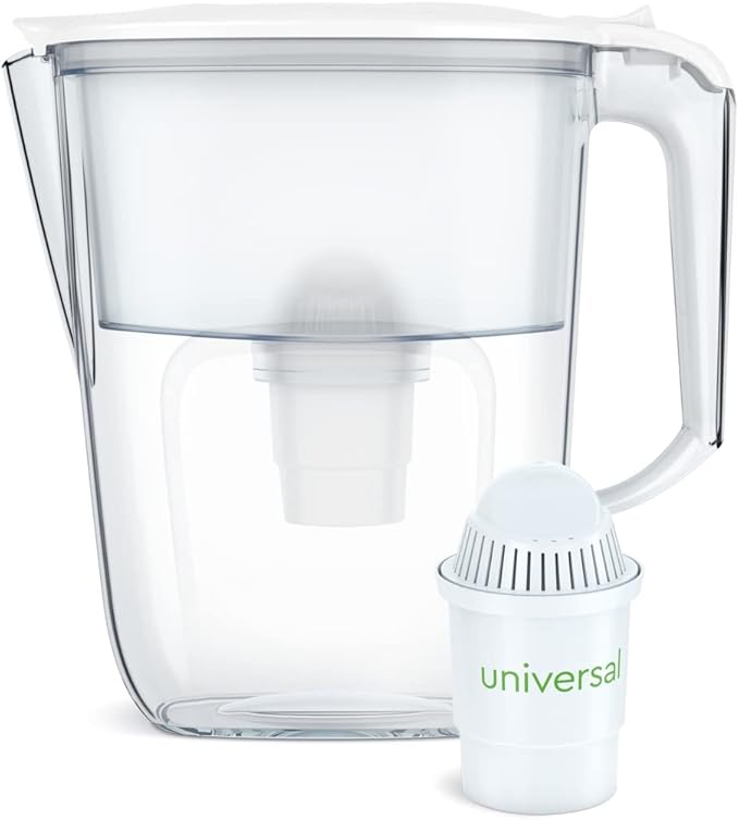 Aqua Optima Daisy Jug Water Filter Pitcher with 1 Universal Filter (White)