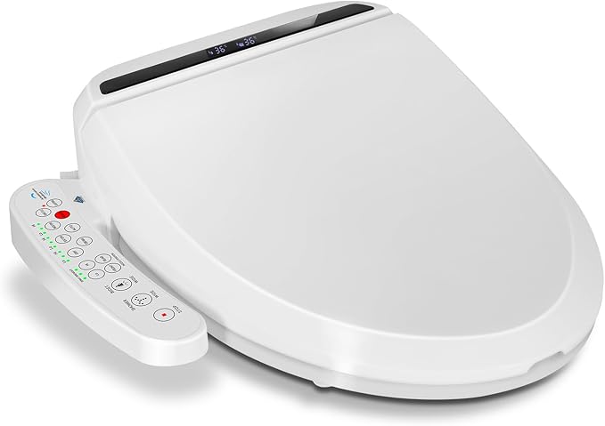 YOURLITE Bidet Toilet Seat Electric Warm Water Bidet with Warm Air Drying, Heated Seat with Self-cleaning Nozzle Temperature Adjustable White Toilet Seat