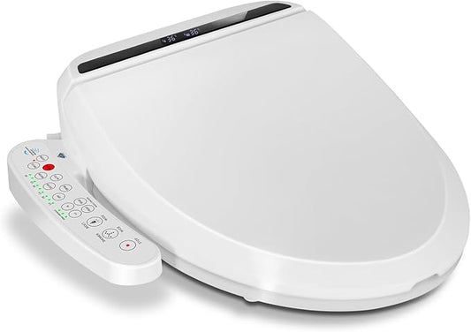 YOURLITE Bidet Toilet Seat Electric Warm Water Bidet with Warm Air Drying, Heated Seat with Self-cleaning Nozzle Temperature Adjustable White Toilet Seat