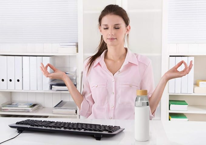 veegoal Glass Water Bottles 25 Oz Borosilicate with Bamboo Lid, BPA-FREE, Non-Slip Silicone Sleeve, and Stainless Steel Leak Proof Lid - Reusable Glass Bottle for Men and Women