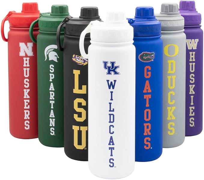 Kentucky Wildcats Water Bottle - White Double Walled Stainless Steel 24 oz Keeps Drinks Cold or Hot