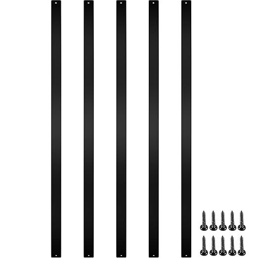 76 Pack 29.5" Black Aluminum Deck Balusters, Hollow Rectangle Metal Deck Spindles for Stair Railing, Porch Fencing, Includes Screws & Connectors for Wood/Composite Deck Railing