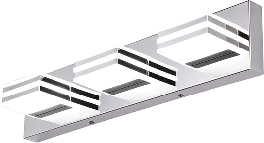 LED Vanity Lights 20in Bathroom Lights Fixtures over Mirror 3 Light LED Lighting Fixture for Bathroom 18W Mirror Lighting Fixture Modern Bath Light Bar Chrome Bath Lamps 6000K Vanity Wall Scone