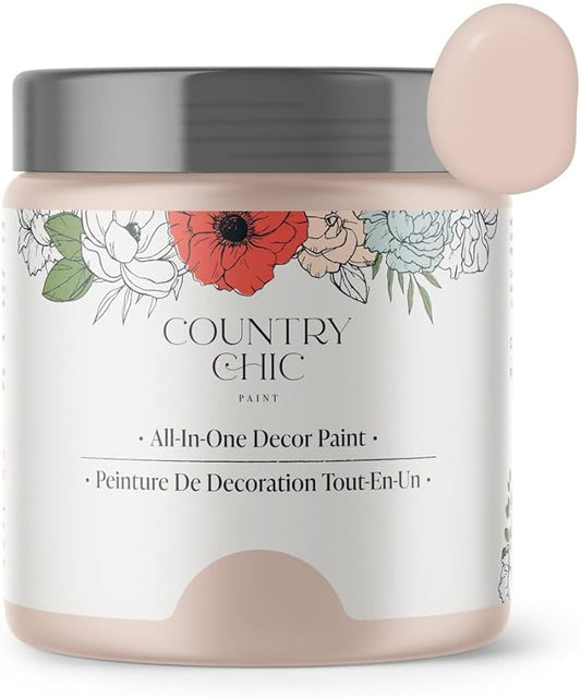 Country Chic All-in-One Chalk Paint for Furniture, Cabinets, Home Decor, Eco-Friendly, Matte Finish, Built-In Primer & Top Coat for Wood, Metal - Ooh La La (Light Pink) - 8 oz (237 ml)