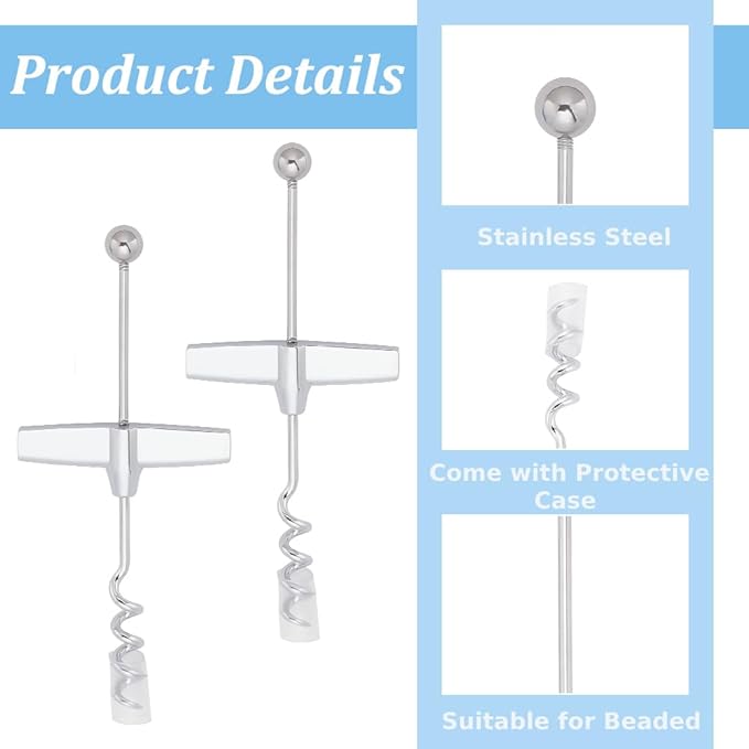 PLIGREAT 6 PCS Beaded Wine Bottle Opener Beadable Bottle Opener Wine Cork Remover Travel Corkscrew Beaded Opener for Wine Bottles Kitchen Bar Restaurant Wedding DIY Favor Beverage Gifts