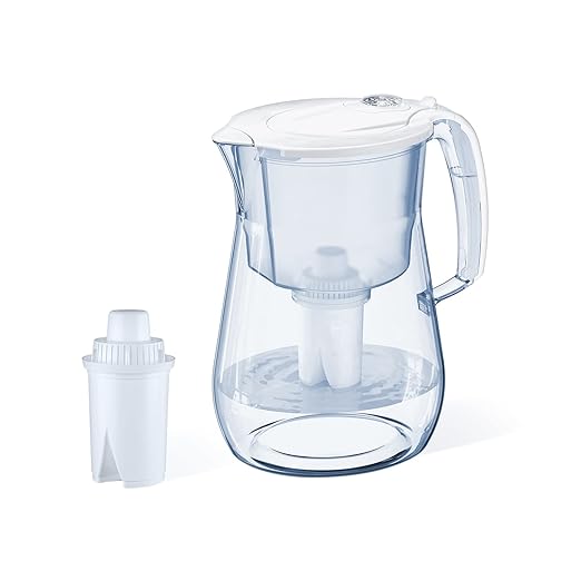 AQUAPHOR Opal 12 Cup Premium Water Filter Pitcher White, includes 1 x B15 Filter. Countertop Design, with Easy Fill flip top lid, Reduces limescale & Chlorine