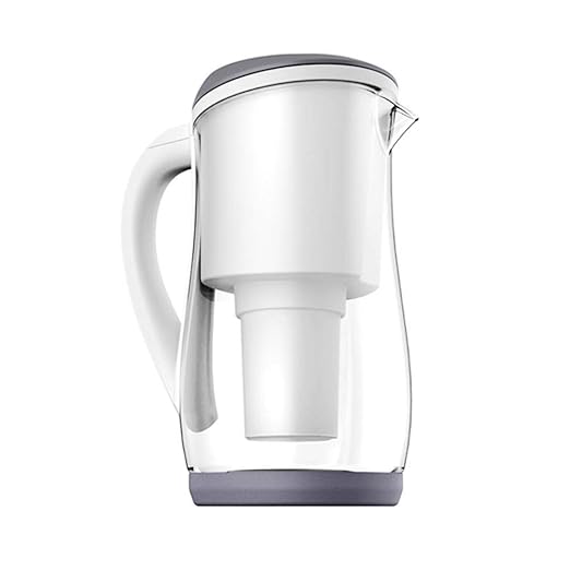 Gentoo Glass (Gray & White) Alkaline Water Filter Pitcher 1.5L with 1 x Gentoo Filter Cartridge