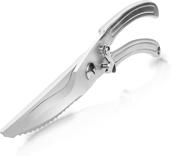 Enhanced Heavy-Duty Stainless Steel Kitchen Shears - Versatile & Ultra-Sharp Poultry Shears for Meat,Fish and Vegetables,Featuring Anti-Slip Handles and Safety Lock,Dishwasher Safe