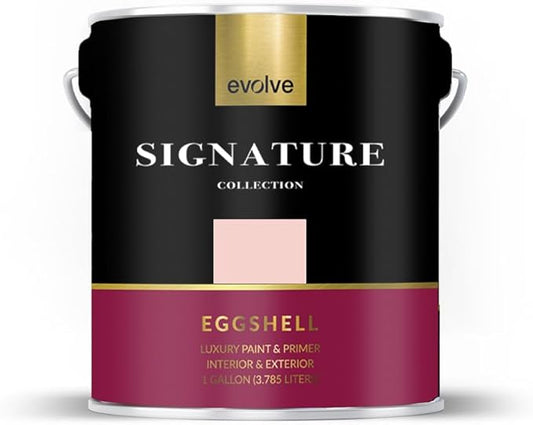 EVOLVE Signature Paint & Primer: Luxury Paint & Primer for Indoor & Outdoor Surfaces, Minimal Odor, Eggshell Sheen (Flamingo Pink, 1 Gallon)