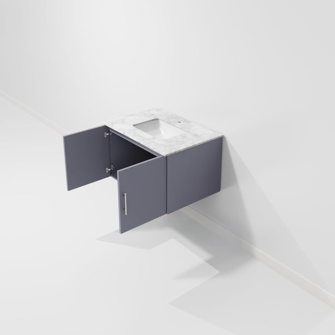 Sonoma 30 in. W x 22 in. D Dark Grey Bath Vanity and Carrara Marble Top