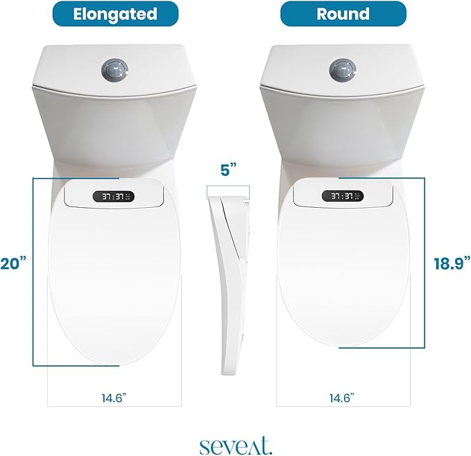 Electric Heated Bidet Toilet Seat for Comfort & Hygiene with Instant Warm Water & Dryer, Wireless Remote, Front & Rear Feminine Wash, Self-Cleaning Nozzle, Soft-Close Lid (Elongated)