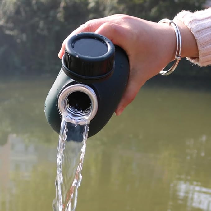 GANAZONO 1 Set Canteen Stainless Steel Water Pitcher Militaries Stainless Steel Kettle Wicker Rattan Balls Sports Water Jug Survival Kettle Water Kettle Water Bottle Aluminum Cup