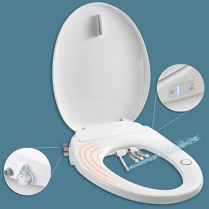 BUTT BUDDY Suite - Smart Bidet Toilet Seat Attachment & Fresh Water Sprayer (Cool & Warm Temperature Control | Dual-Nozzle Cleaning, Adjustable Pressure | Easy Setup, Universal Fit)