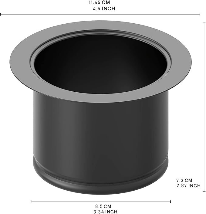 BOTEMY B9179 Extended Garbage Disposal Flange, Deep Kitchen Sink Flange, Stainless Steel for 3-1/2 Inch Standard Sink Drain Hole(Extended, Matte Black)