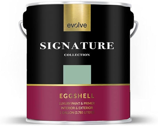 EVOLVE Signature Paint & Primer: Luxury Paint & Primer for Indoor & Outdoor Surfaces, Minimal Odor, Eggshell Sheen (Pistachio Green, 1 Gallon)