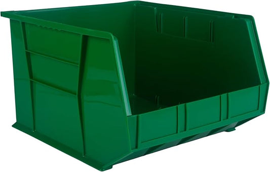 Hudson Exchange 18" x 16.5" x 11" (3 Pack) Plastic Stackable Storage Bin and Hanging Container, Green