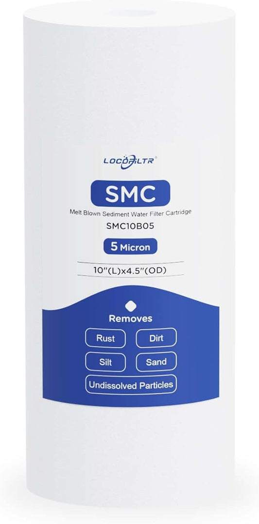 Whole House Water Filter Cartridge Replacement for Well Water, 5 Micron Water Filter 10" x 4.5" Melt Blown PP Sediment Water Filter Compatible with GXWH35F, GXWH30C, HD-950, W15-PR - 1 Pack
