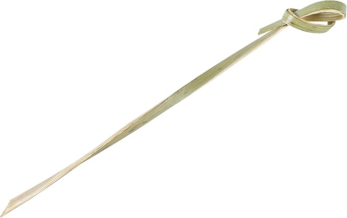 Restaurantware 4 Inch Twisted Bamboo Skewers 1000 Sturdy Disposable Bamboo Food Picks - Sturdy Looped Knot Bamboo Appetizer Picks Sustainable For Serving Appetizers and Cocktail Garnishes