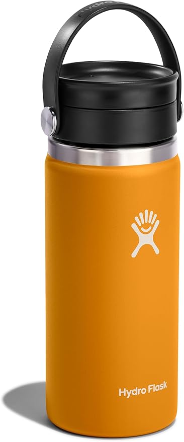 Hydro Flask Stainless Steel Wide Mouth Bottle with Flex Sip Lid and Double-Wall Vacuum Insulation for Coffee, Tea and Drinks