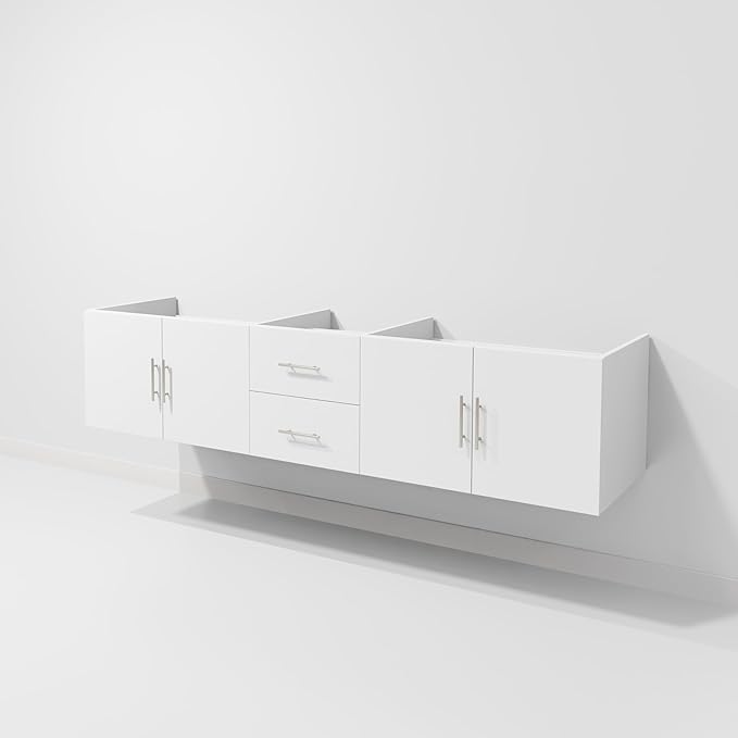 Sonoma 80 in. W X 22 in. D Glossy White Double Bath Vanity Cabinet Without Countertop