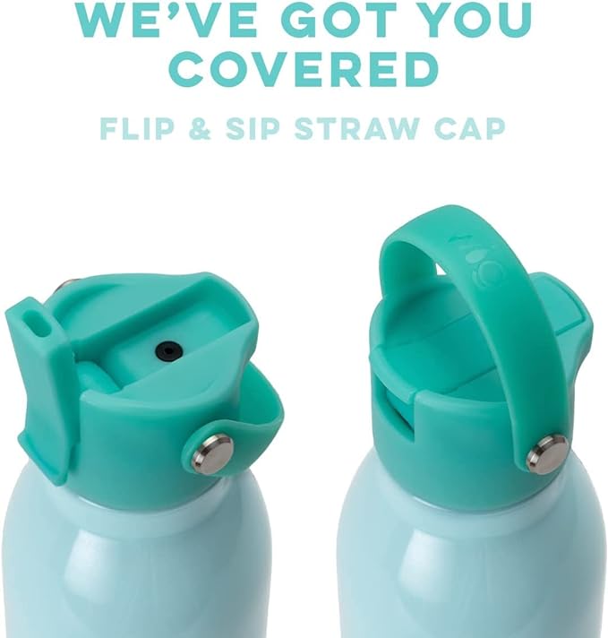 Swig Life 26oz Insulated Water Bottle with Straw & Flip + Sip Handle | Leak Proof, Dishwasher Safe, Cup Holder Friendly, Stainless Steel Water Bottle (Picnic Basket)