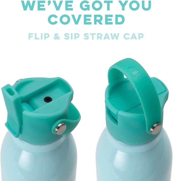 Swig Life 26oz Insulated Water Bottle with Straw & Flip + Sip Handle | Leak Proof, Dishwasher Safe, Cup Holder Friendly, Stainless Steel Water Bottle (Get Crackin)