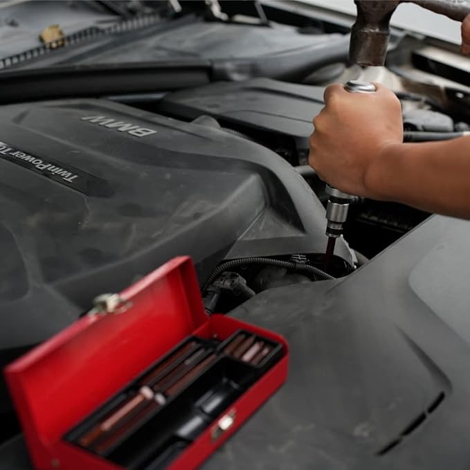 1/2" Hand Manual Reversible Impact Driver Set Extractor-12 PCS Impact Screwdriver S2 Steel Much More Durable Disengage Rusted Fasteners (Long Impact Screwdriver)