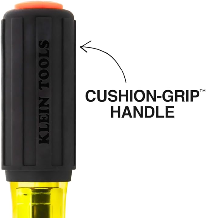 Klein Tools 65456 Hollow-Shaft Nut Driver Set, Heavy-Duty, Color-Coded Hex Sizes 1/4 to 9/16-Inch, Cushion-Grip Handles, 6-Piece