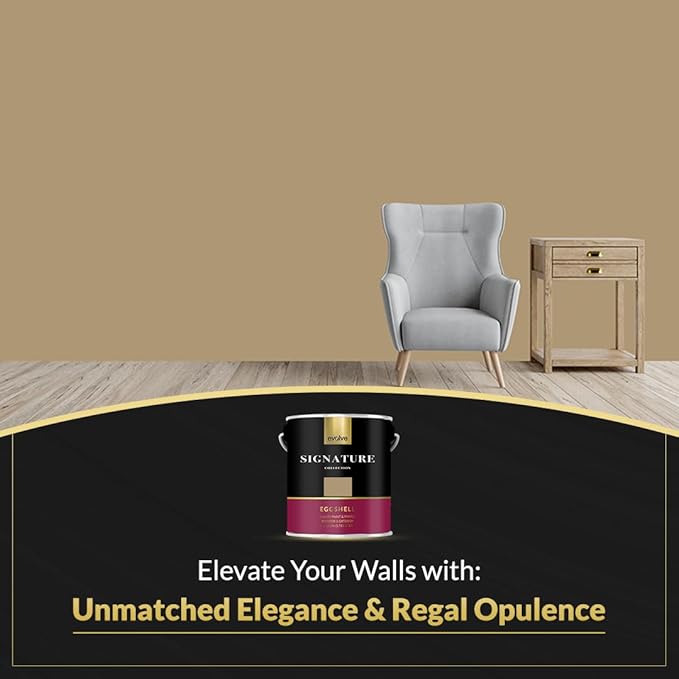 EVOLVE Signature Paint & Primer: Luxury Paint & Primer for Indoor & Outdoor Surfaces, Minimal Odor, Eggshell Sheen (Jute Beige, 1 Gallon)