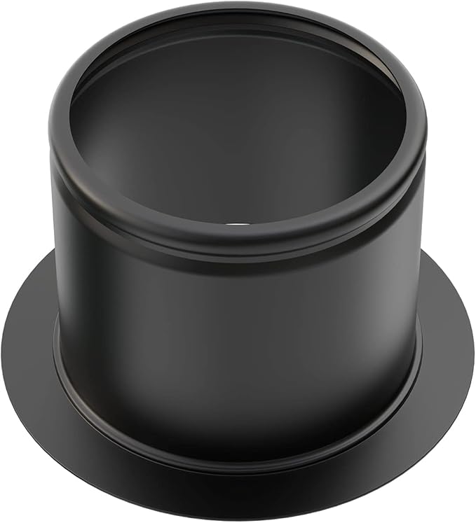 BOTEMY B9179 Extended Garbage Disposal Flange, Deep Kitchen Sink Flange, Stainless Steel for 3-1/2 Inch Standard Sink Drain Hole(Extended, Matte Black)