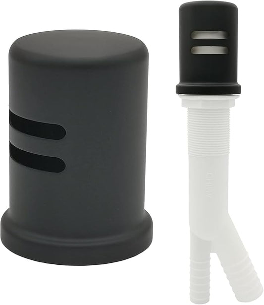 Dishwasher Air Gap Kits with Black Dishwasher Air Gap Cover and Matching Escutcheon, Replacement Black air gap dishwasher,Solid Brass Air Gap Cap,Matte Black Finish