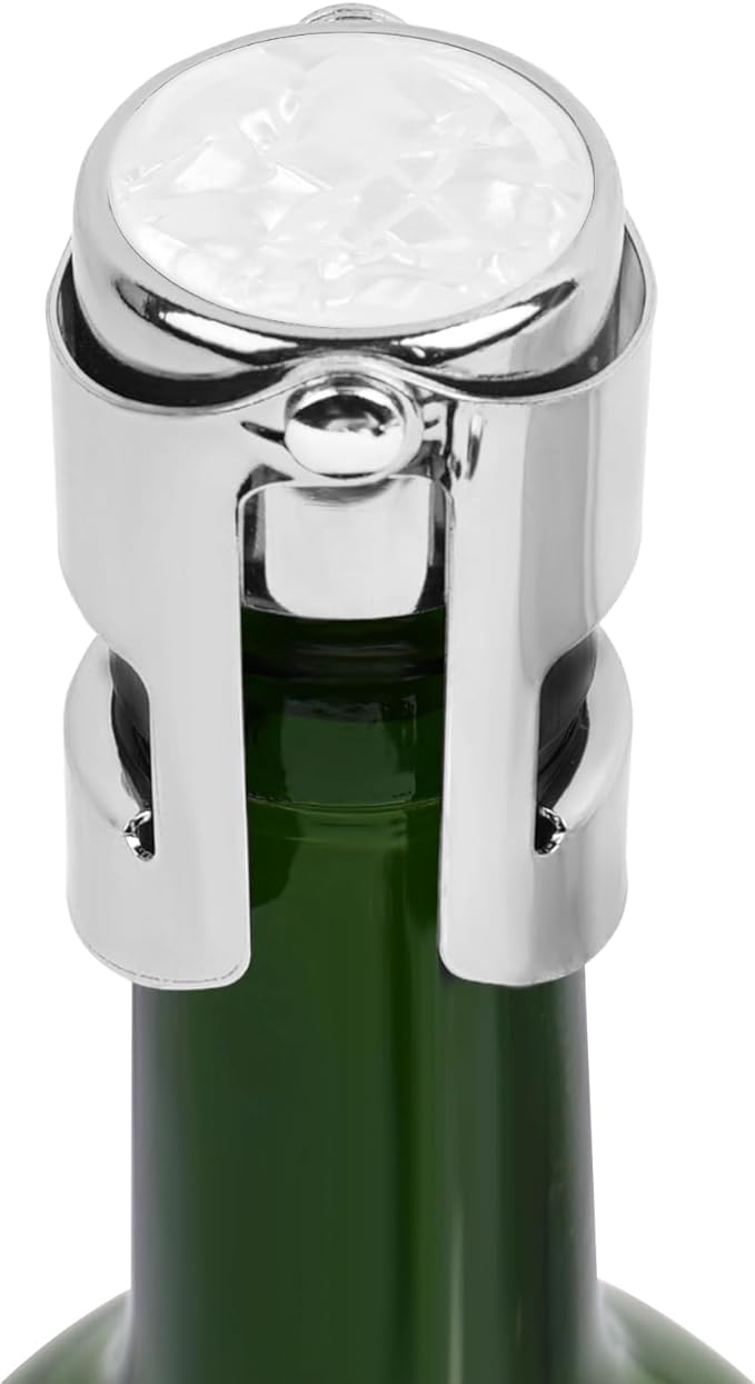 LIZIMANDU Champagne Stopper, Stainless Steel Bottle Plug Sealer for Sparkling Wine, Superior Leak,keeps Wine, Champagne, Prosecco, Cava, and Sparkling Wine fresh longer(1-Silver)