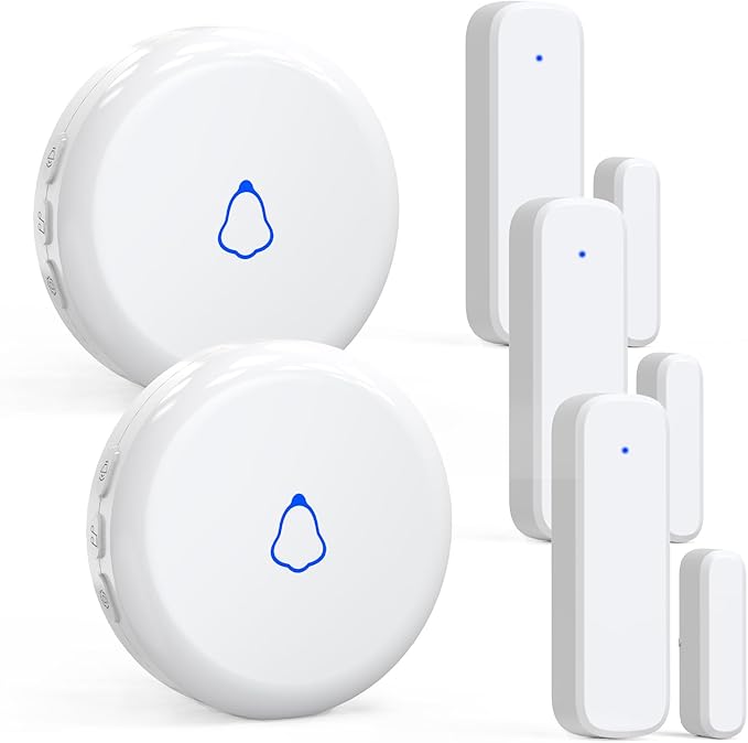 Wieless Door Bells Chimes, AMHEY Door Chime Doorbell with 700ft Operate Range 58 Chimes 5 Volume Level Door Open Alarm for Business/Office/Home/Store When Entering, 2Sensor+1Receiver