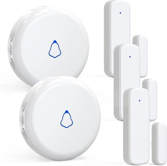 Wieless Door Bells Chimes, AMHEY Door Chime Doorbell with 700ft Operate Range 58 Chimes 5 Volume Level Door Open Alarm for Business/Office/Home/Store When Entering, 2Sensor+1Receiver