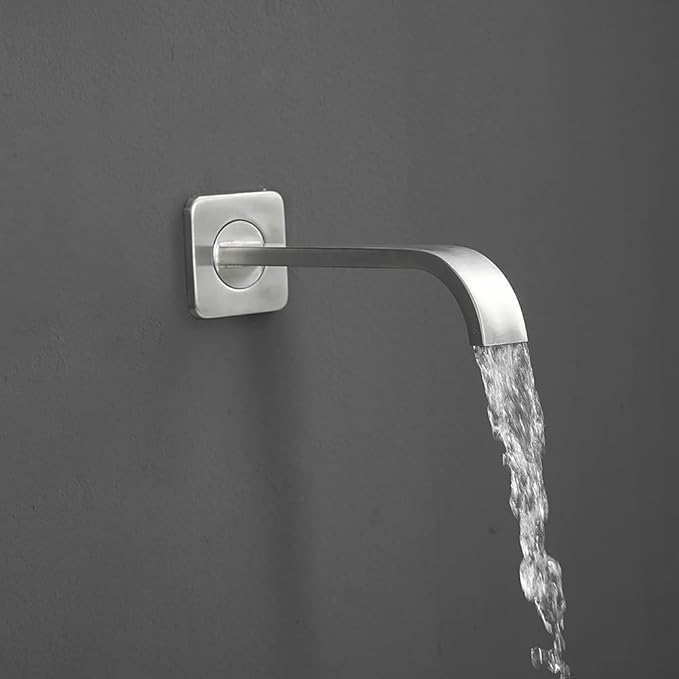 Brushed Nickel Shower Faucet Set with Tub Spout Bathroom Luxury Rain Mixer Shower Head System Wall Mounted Shower Faucet Complete, Single Handle Tub and Shower Trim Kit with Rough-in Valve