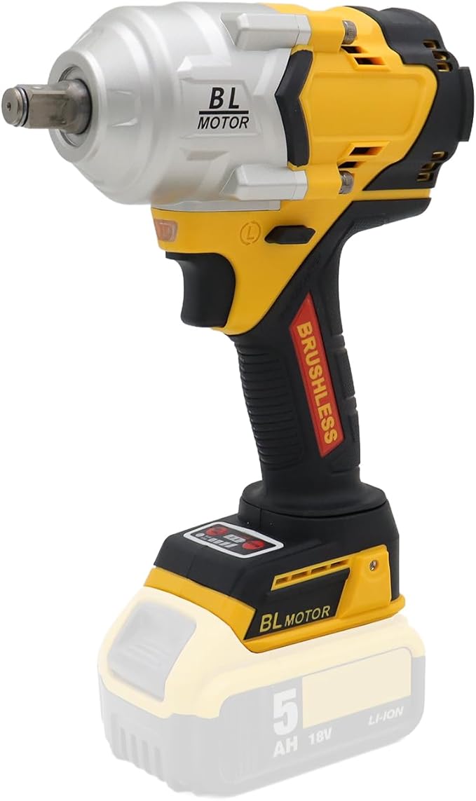 FSYO BL1000 Cordless Impact Wrench Replacement-for-dewalt-rotary hammer, 1/2" Drive, 1000Nm Torque, Brushless Motor, LED Light, 4-Stage Torque Settings, (No Battery/Charger Included)