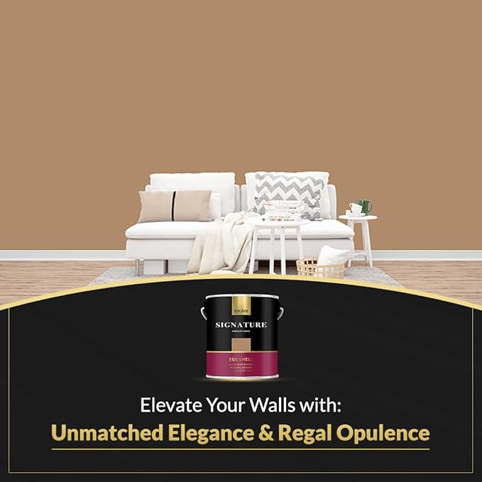 EVOLVE Signature Paint & Primer: Luxury Paint & Primer for Indoor & Outdoor Surfaces, Minimal Odor, Eggshell Sheen (Bread Brown, 1 Gallon)