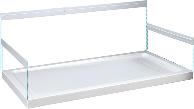 OVE Decors 60-in W x 32-in D Shower Base Pan Rectangle, Hidden Side Drain, White Acrylic, Reversible Design