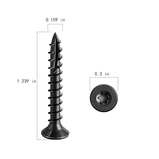 #8 * 1-1/4" Black Deck Screws, (3505pcs) 15 lbs.Exterior Wood Screws, Rust Resistant epoxy Coated, Bronze, T20 Star Bit