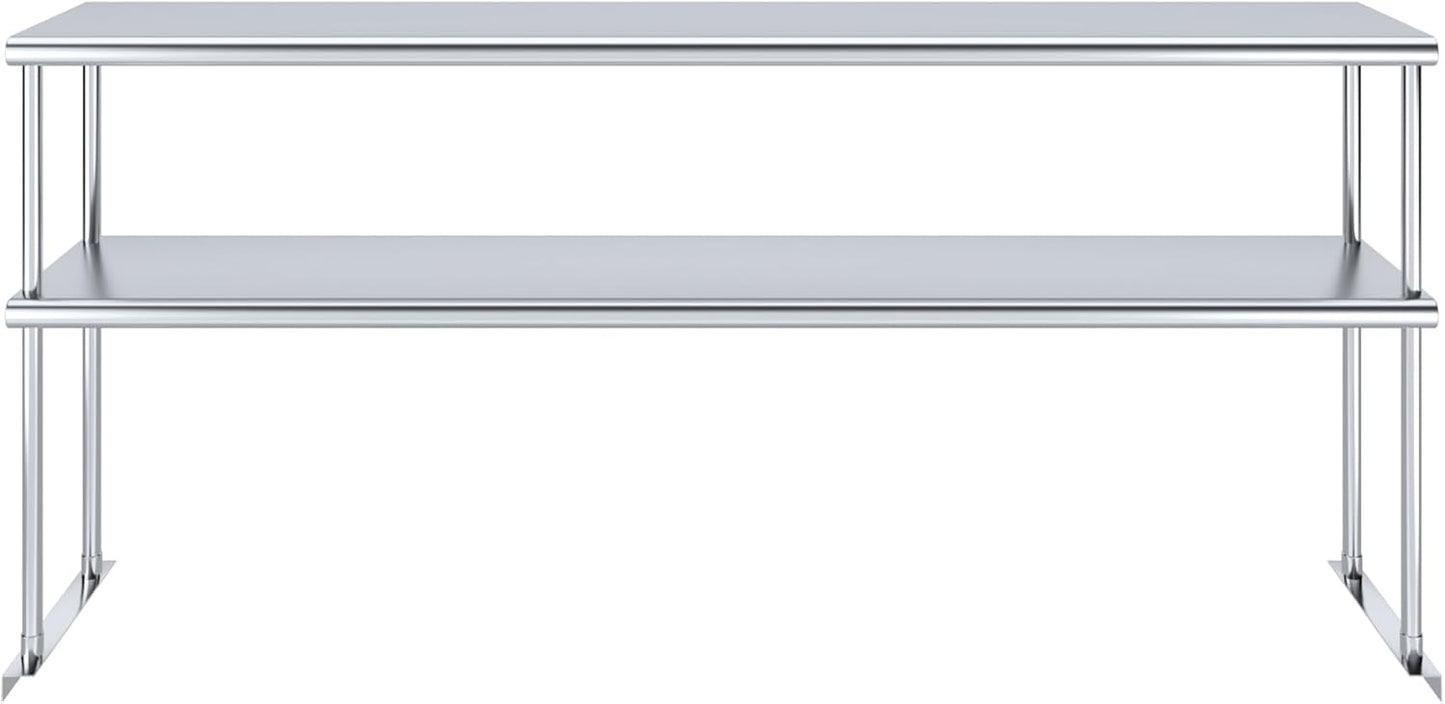 AmGood Double OverShelf Stainless Steel NSF - Many (72" Long x 12" Deep)