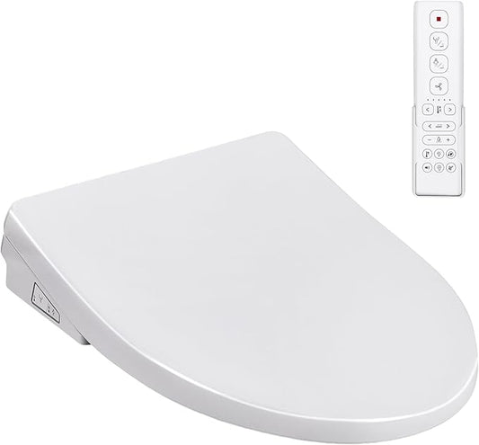 Bidet Toilet Seat, Elongated Smart Heated Toilet Seat, EWATER Wand Cleaning & LED Nightlight Design, Endless Warm Water, Warm Dryer, Deodorizer, 2 Control Method