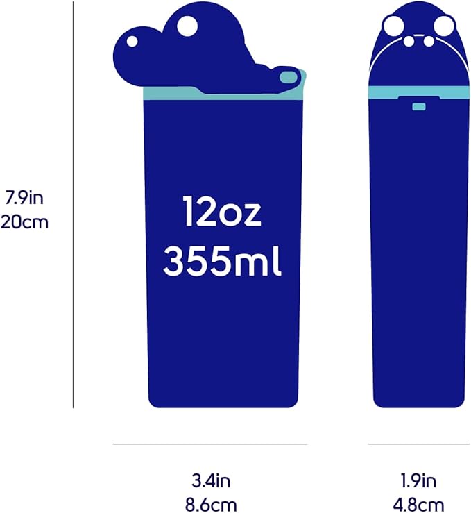 Reusable Water Bottle | Officially Licensed NCAA Sports Bottle | BPA Free | Dishwasher Safe | Bulldog Uga Mascot | 12 oz Drink in the Box - University of Georgia