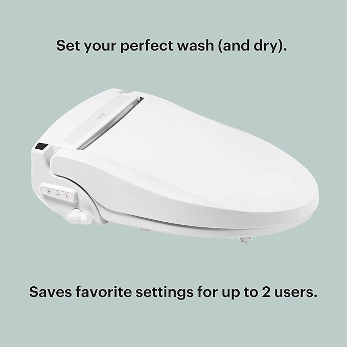 Brondell LE99 Bidet Toilet Seat, Fits Elongated Toilets, Electric Bidet with Remote, Warm Air Dryer, Strong Wash Mode, Stainless-Steel Nozzle, Saved User Settings & Easy Installation