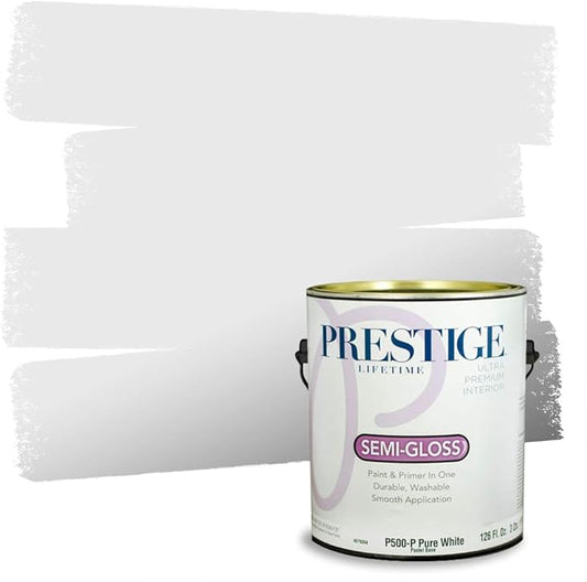 PRESTIGE Interior Paint and Primer in One, Moon Glow, Semi-Gloss, 1 Gallon