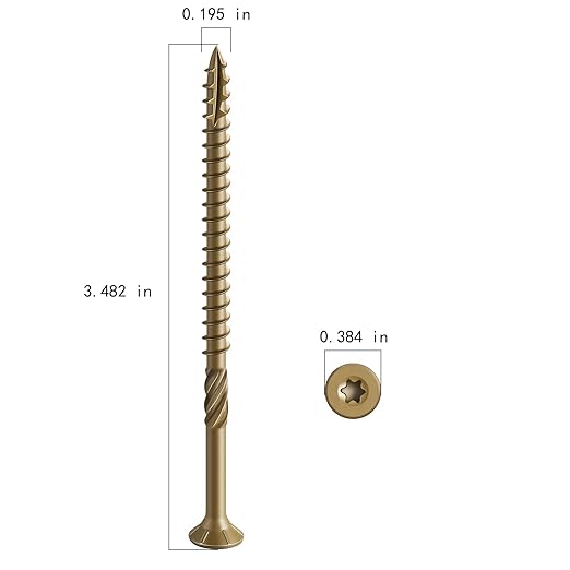 #10 * 3-1/2" Deck Screws, (117pcs) 2 lbs.Exterior Wood Screws, Rust Resistant epoxy Coated, Bronze, T25 Star Bit